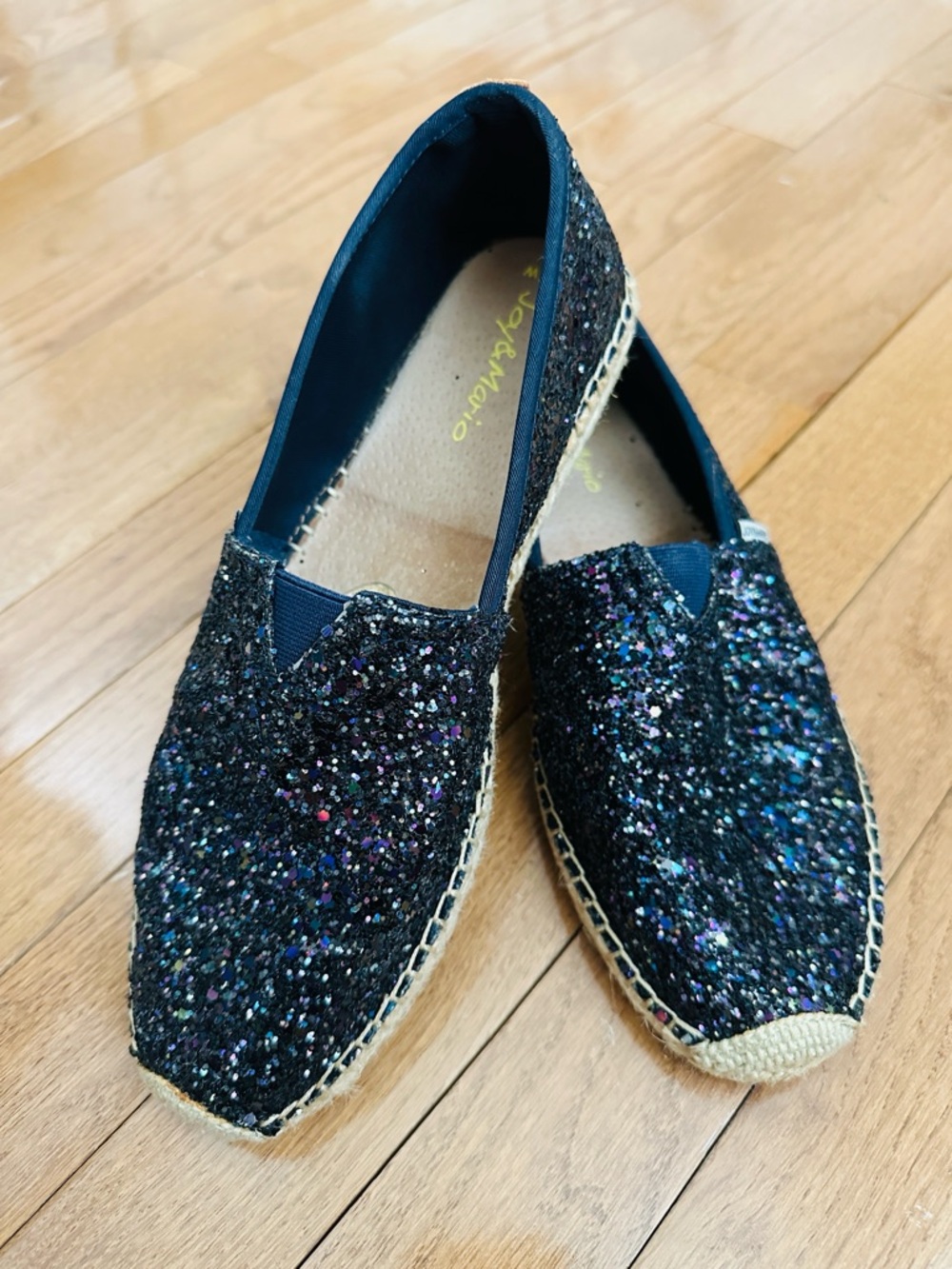 Joy & Mario Navy Glitter Espadrilles